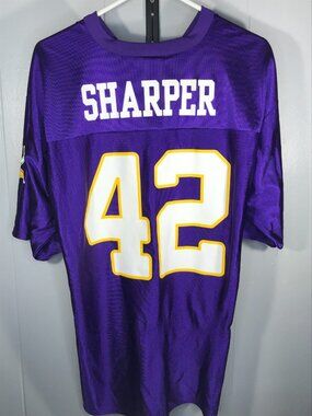 Vintage Minnesota Vikings Jersey Men’s LG Purple Home 42 Darren Sharper